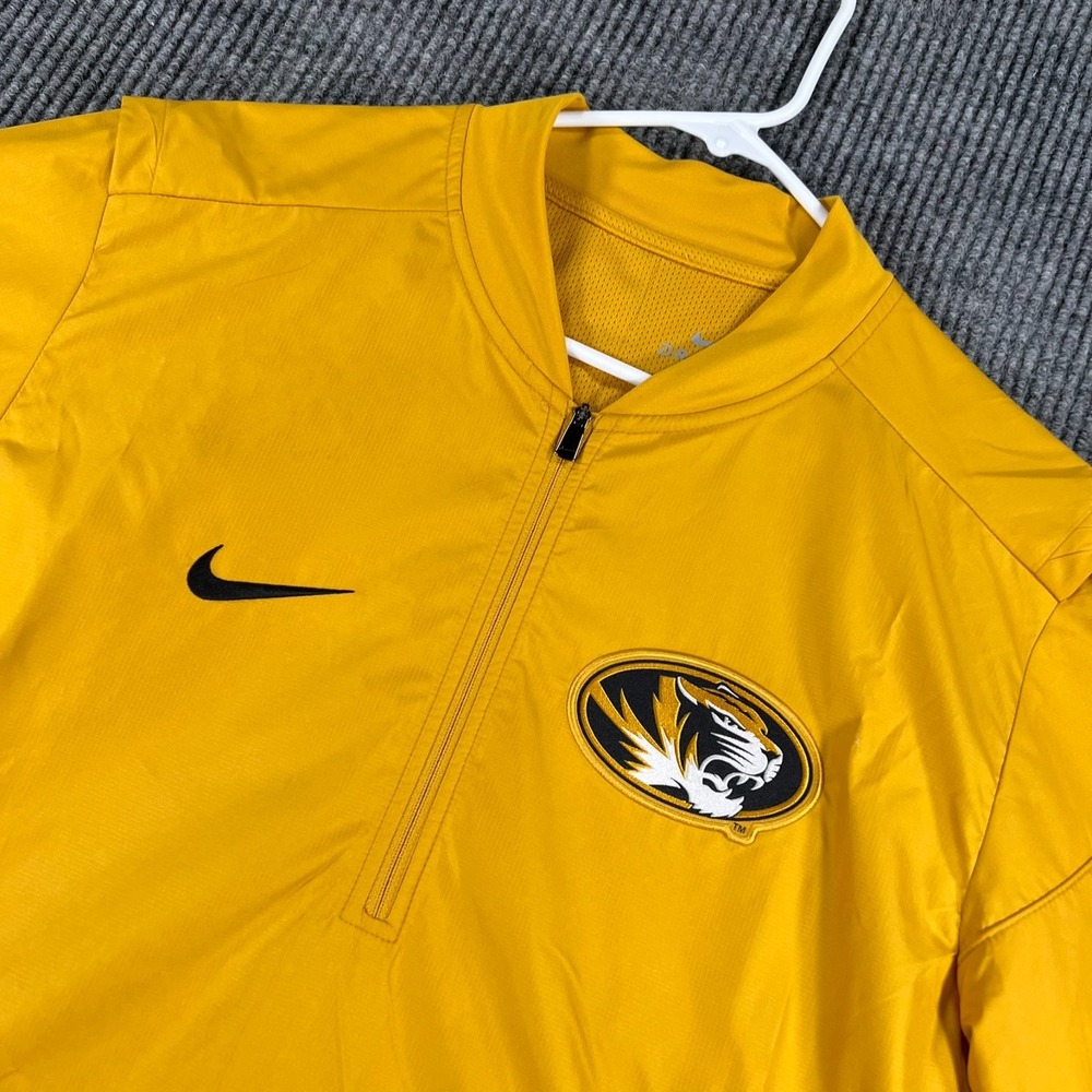 Missouri Tigers Mizzou Pullover Jacket Mens Nike Medium Yellow 1/4 Zip Long Slv